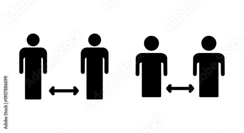 Social distance icon symbol for apps and websites. social distancing sign and symbol. self quarantine sign