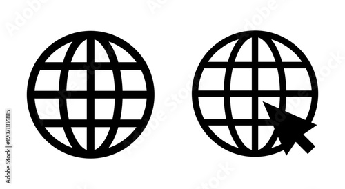 Web icon symbol for apps and websites. go to web sign and symbol. web click icon. Global search icon