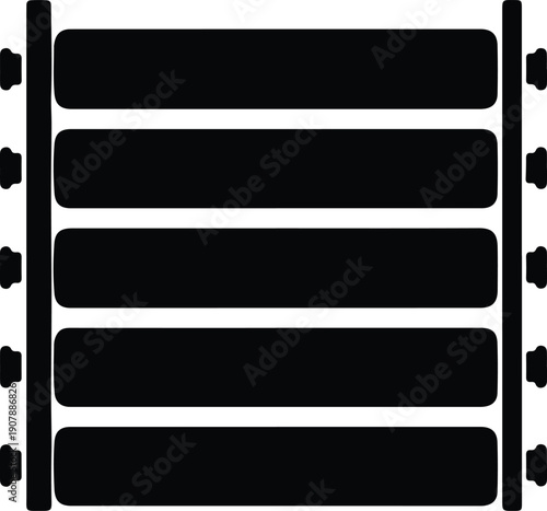 silhouette of a horizontal slatted fence panel or barrier vector design