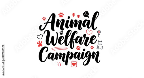 Animal welfare campaign typography