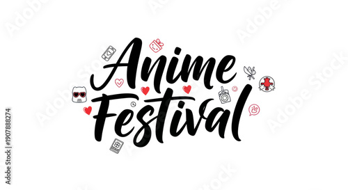 Anime festival typography design