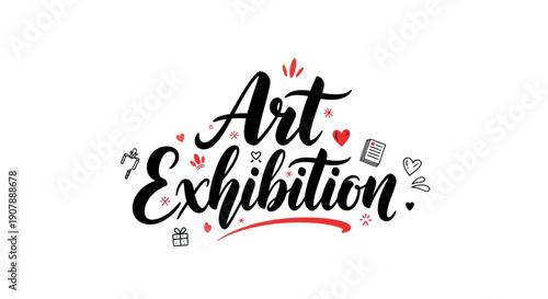 Art exhibition design with decorative elements