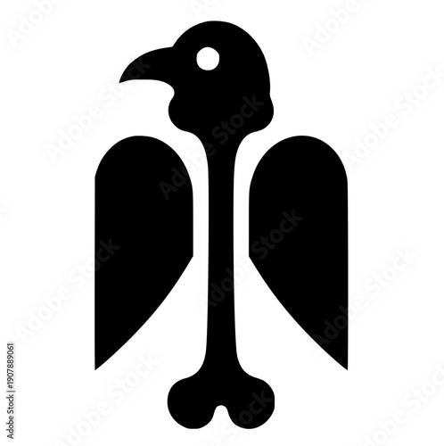 Bird bone logo silhouette