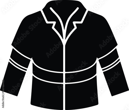 silhouette realistic firefighter jacket with reflective stripes vector design