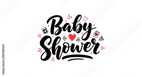 Baby shower celebration typography design