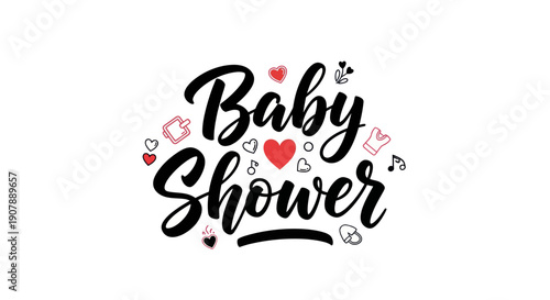 Baby shower celebration typography design