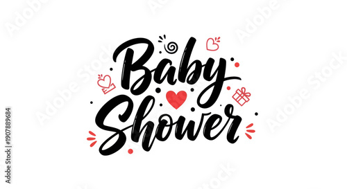Baby shower celebration typography design