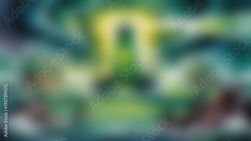Abstract Green and Blue Swirling Organic Shapes with Light Effects background