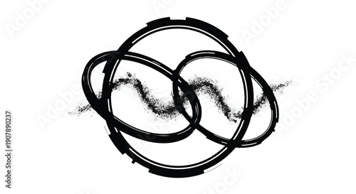 Black tangled cables and wires on white background, messy cord chaos, disorganized electrical wires, cable management problems, cluttered technology concept