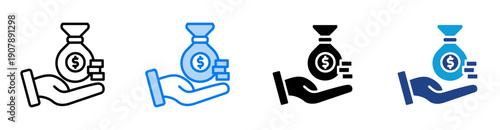 Wealth icon set multiple style collection