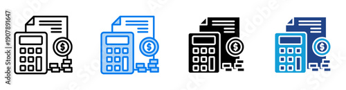 Finance icon set multiple style collection