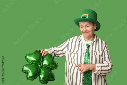 Senior woman in leprechaun ...