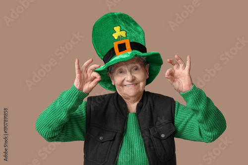 Senior woman in leprechaun ...