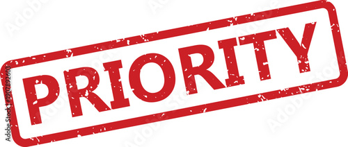 A bold red priority rubber stamp indicates urgent tasks requiring immediate attention and high importance