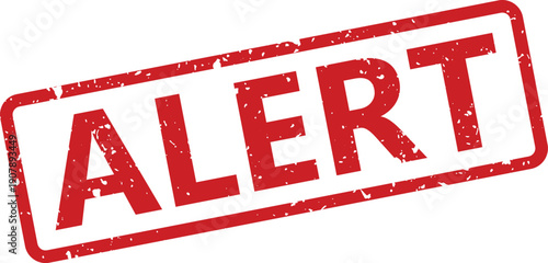 A bold red rectangular stamp with the word ALERT signifies urgent information or a critical warning