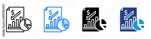 Debt icon set multiple style collection