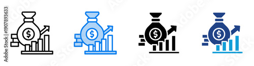 Inflation icon set multiple style collection