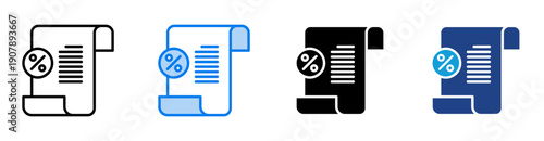 Tax icon set multiple style collection