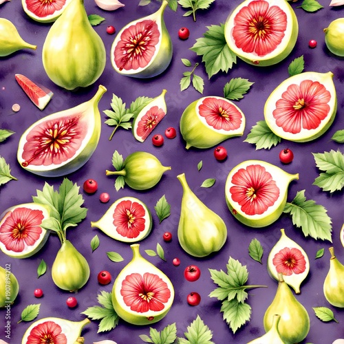 seamless pattern with fruits