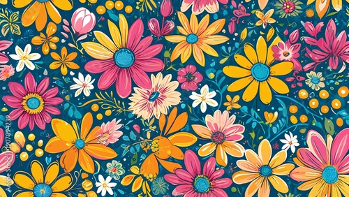 seamless pattern with flowers