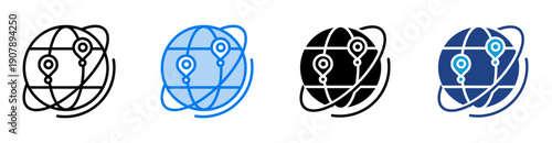 International icon set multiple style collection