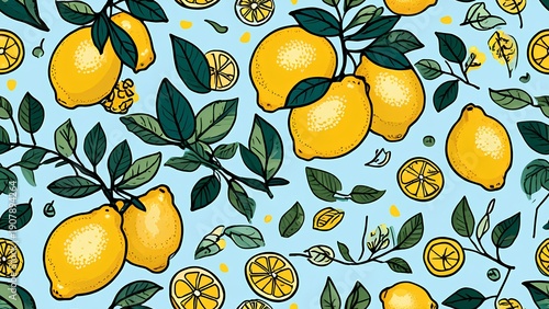 seamless pattern with lemons