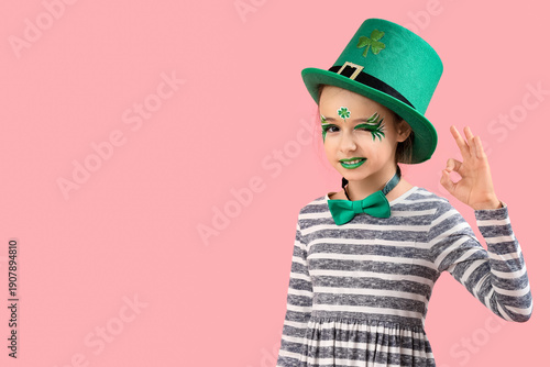 Funny girl with face painti...