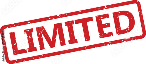 A distinct red rubber stamp displays the imperative word LIMITED on a clear, bright white background