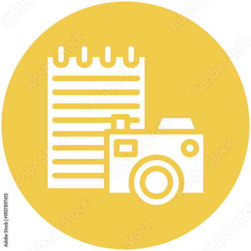 Camera and Notebook Icon