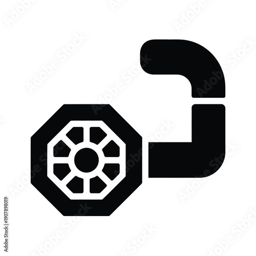 Vector graphic of a black death star symbol from star wars on a white background