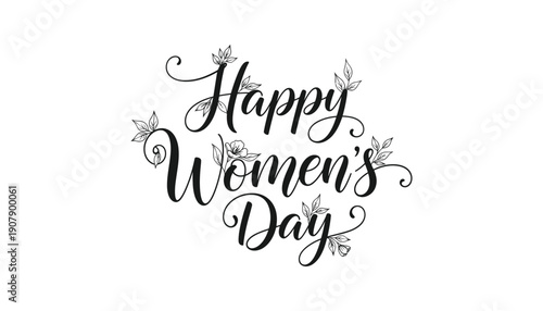Happy women's day greeting with floral design