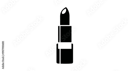 A simple, black-and-white image of a lipstick, highlighting its form against a white background
