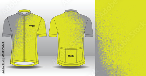Professional cycling jersey template with modern geometric style for activewear