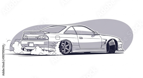Drifting Sports Car Illustration.