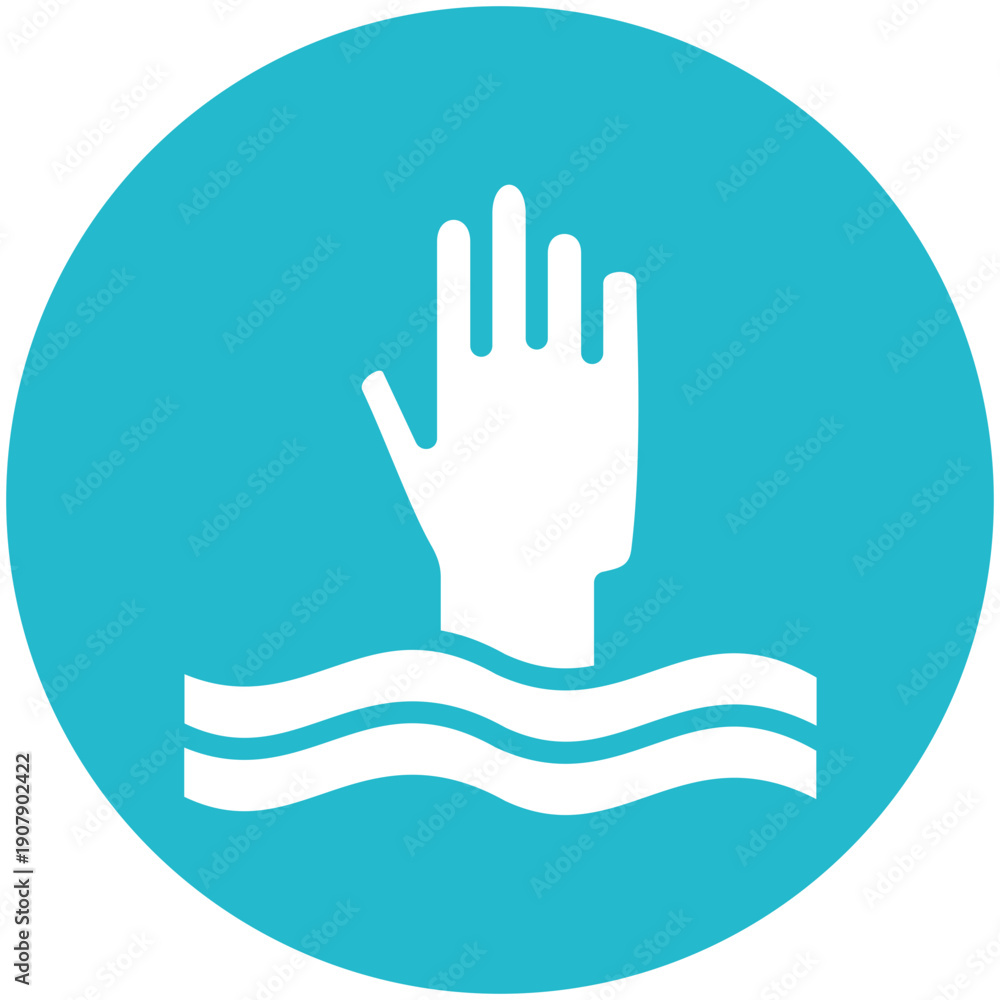 Obraz premium Drowning Icon