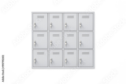 Modern secure mailbox system with lockable compartments on gradient background