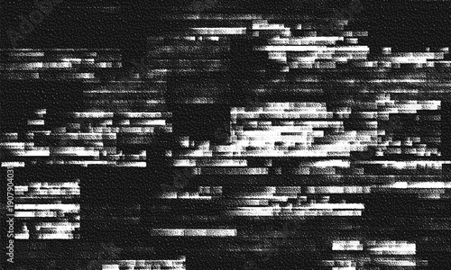 Glitch background. VHS grunge texture with noise effect and pixelation. Analog video digital errors. Retro pixel backdrop. Vector illustration.