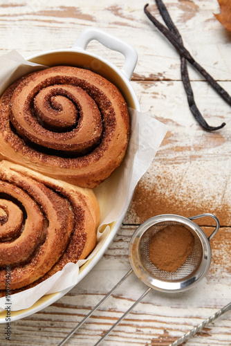 Baking dish of tasty cinnam...
