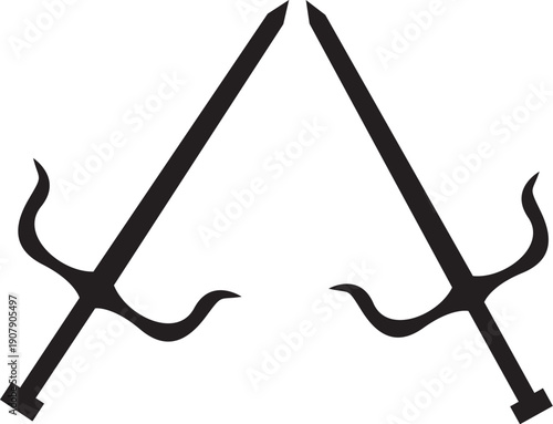 sai weapon silhouette vector file 