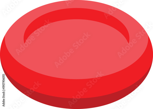 Red blood cell circulating in the circulatory system delivering oxygen throughout the body