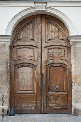 Old door with a semi circle top 