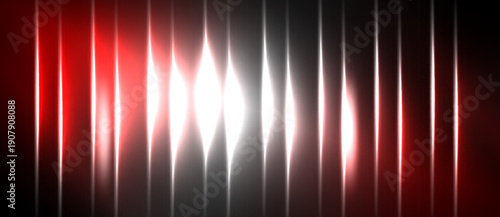 Abstract vertical lines, glowing red shifting toward white. Dark background creates dramatic visual effect. Simple, modern design.