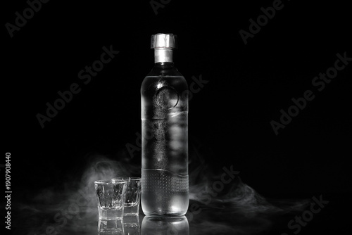 Shots and bottle of cold vo...
