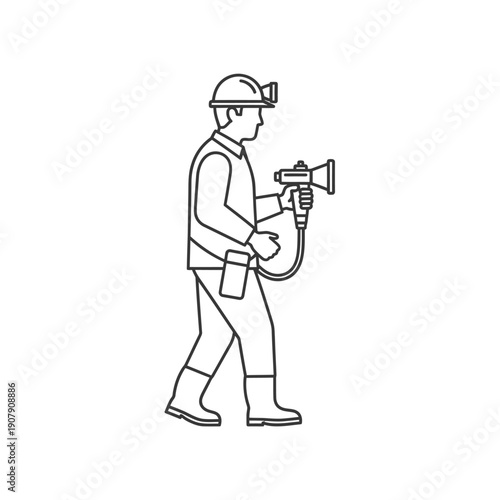 Industrial operator holding a high-pressure spray nozzle for surface treatment