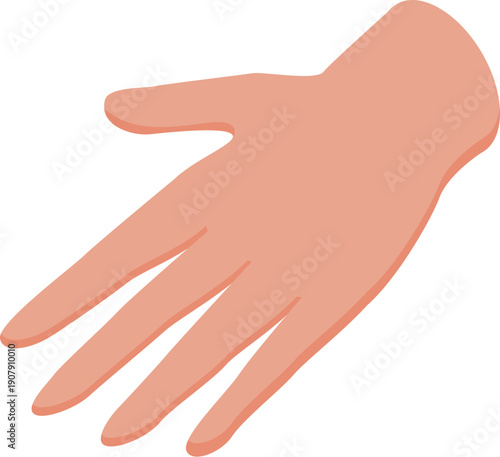 Open hand with five fingers reaching out, symbolizing giving, receiving, or connection