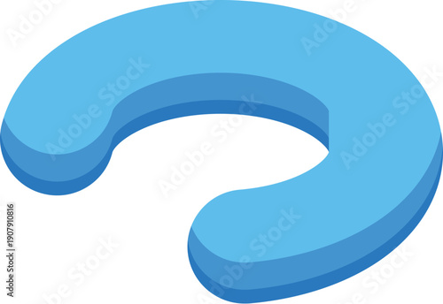 Horseshoe magnet with magnetic field lines represented by blue color