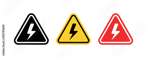 Electric Danger Sign, Power Shock Attention Triangle Graphic
