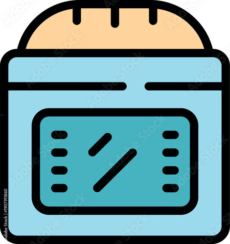 Fresh bread baking inside a modern electric oven, featuring a digital display and intuitive controls, perfect for home bakers