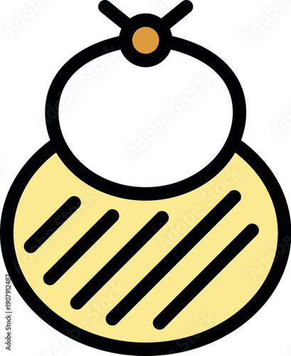 Baby bib with adjustable knot, ideal for protecting clothes while eating puree