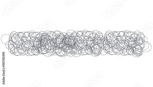 Vector scribbles border, tangled lines pattern, scribble texture, hand drawn illustration for design element or background overlay